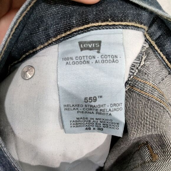 Levi's 559 Jeans Mens Size 46 x 30 Blue Dark Wash Relaxed Straight Classic Denim - Picture 11 of 12